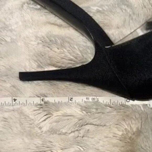 CHANEL Black & Transparent Ankle Strap Heels Size 37.5/ US 7 Made In Italy - Picture 9 of 14